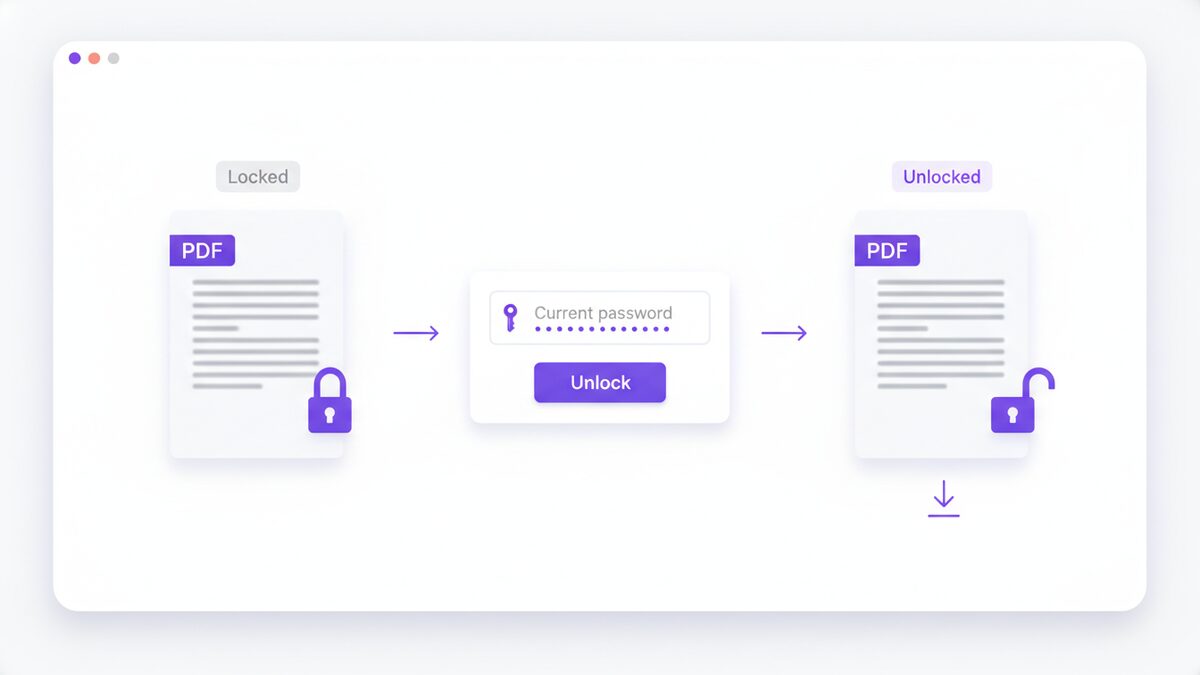 Entering a known password to remove password from PDF files in a free browser tool
