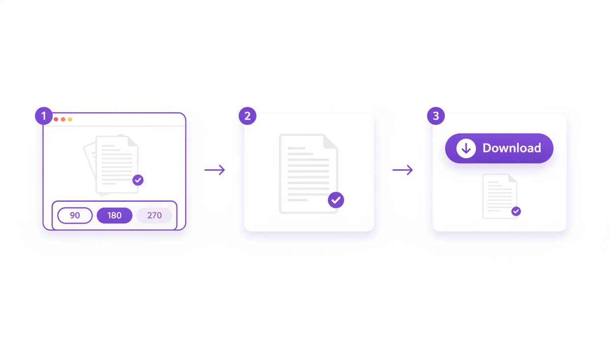 Step-by-step example showing how to rotate PDF pages by 90 degrees and download the saved file